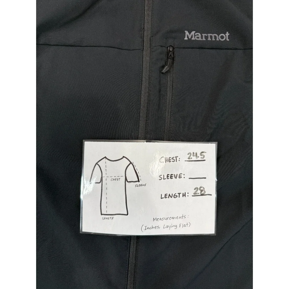 Marmot Tempo Full Zip Men's XL Softshell Hiking Active Running Vest Black Logo